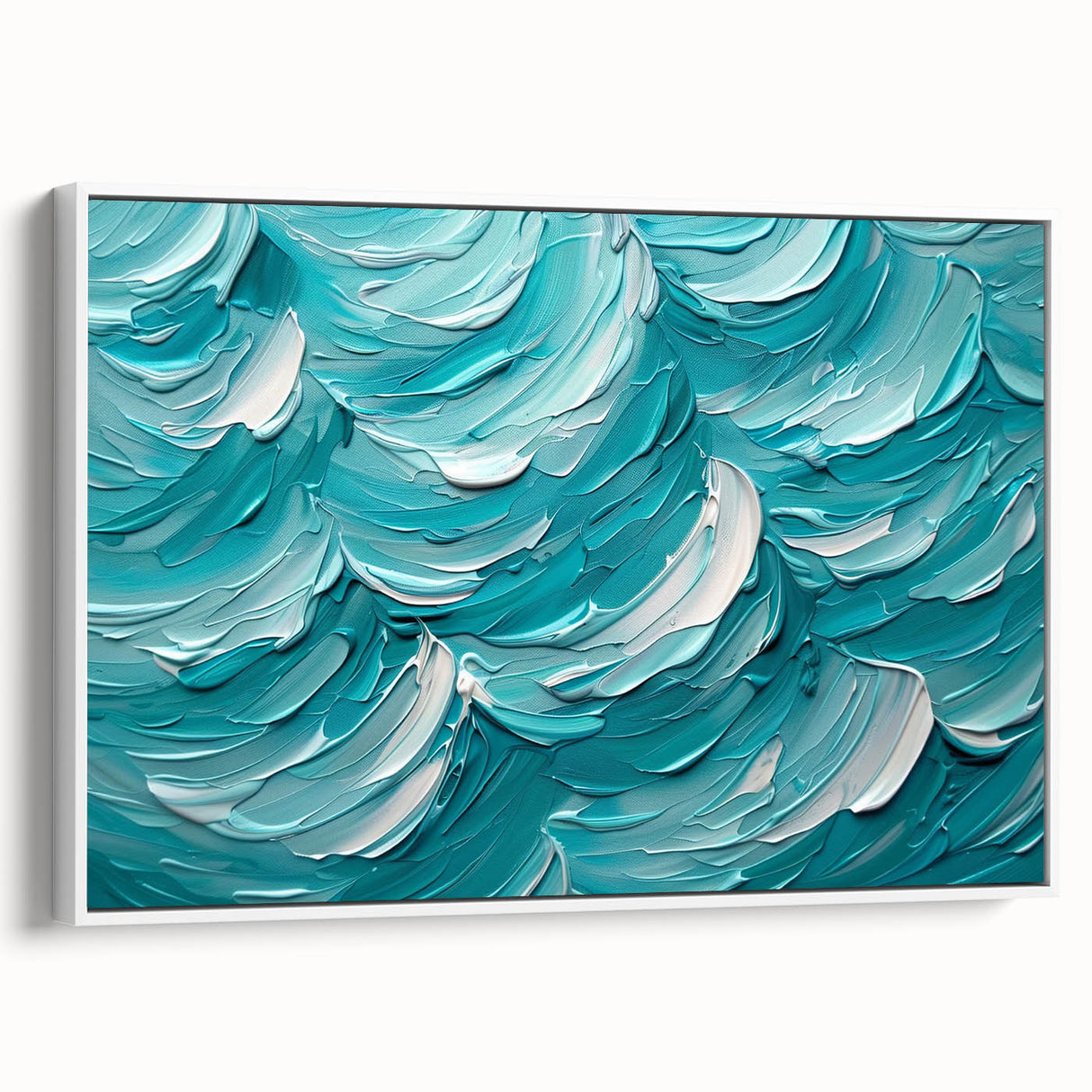 Textured Abstract Coastal Wall Art – Ocean Waves Blue Seaside Print