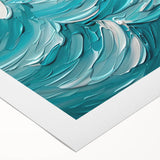 Textured Abstract Coastal Wall Art – Ocean Waves Blue Seaside Print