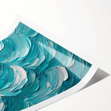 Textured Abstract Coastal Wall Art – Ocean Waves Blue Seaside Print