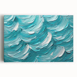 Textured Abstract Coastal Wall Art – Ocean Waves Blue Seaside Print