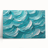 Textured Abstract Coastal Wall Art – Ocean Waves Blue Seaside Print