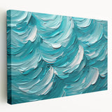 Textured Abstract Coastal Wall Art – Ocean Waves Blue Seaside Print