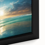 Beach-Themed Art – Sunlit Ocean Waves Coastal Wall Art for Nautical Décor