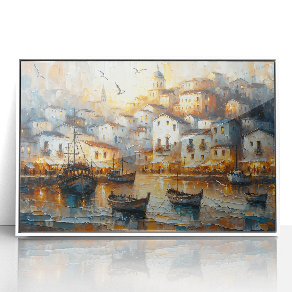 Seaside Village Coastal Wall Art – Nautical Decor for Home Interiors