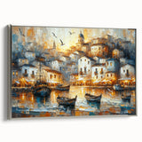 Seaside Village Coastal Wall Art – Nautical Decor for Home Interiors