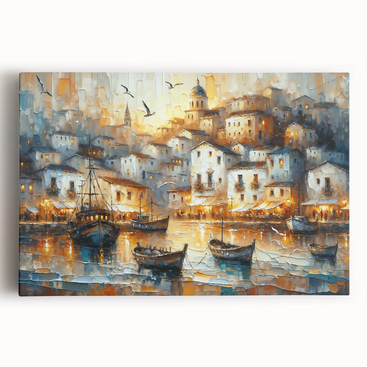 Seaside Village Coastal Wall Art – Nautical Decor for Home Interiors