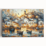 Seaside Village Coastal Wall Art – Nautical Decor for Home Interiors