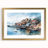 Seaside Artwork – Coastal Village Nautical Decor for Beach-Themed Homes
