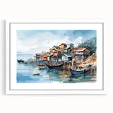 Seaside Artwork – Coastal Village Nautical Decor for Beach-Themed Homes