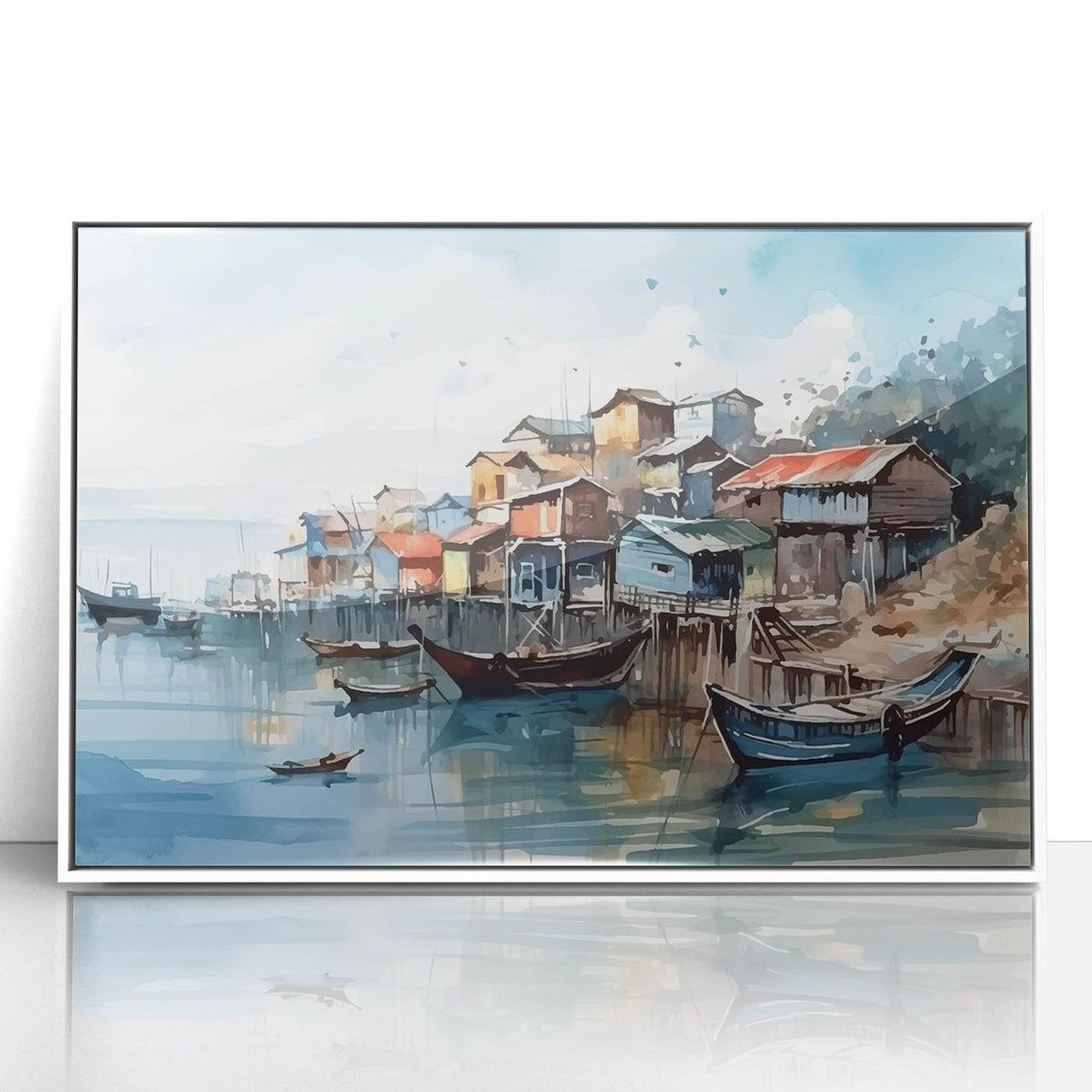 Seaside Artwork – Coastal Village Nautical Decor for Beach-Themed Homes