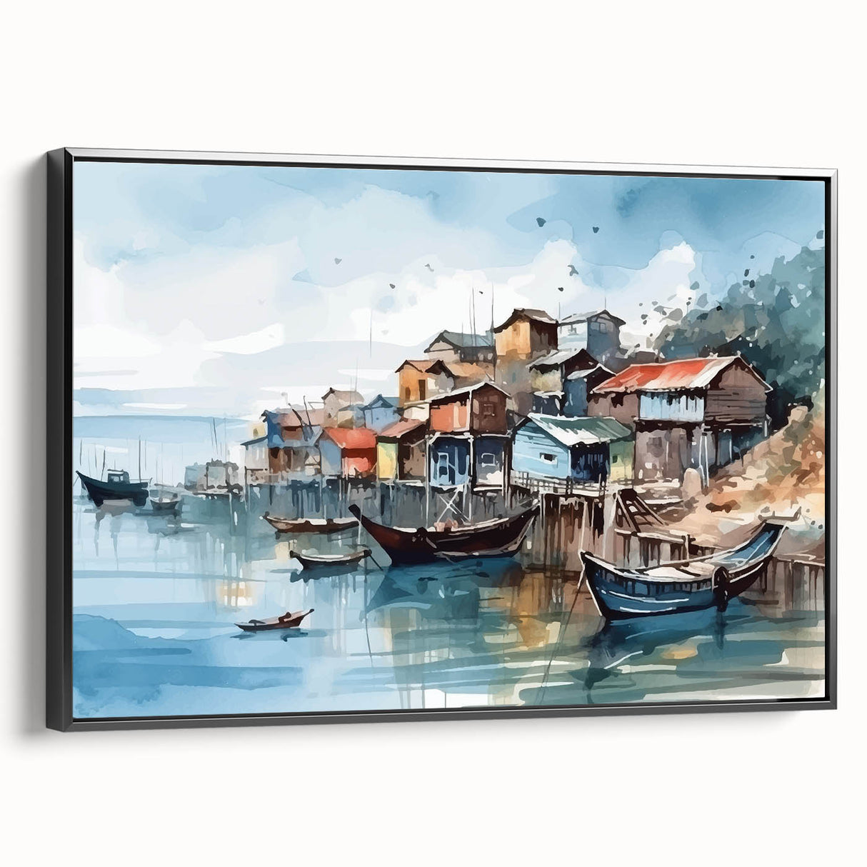 Seaside Artwork – Coastal Village Nautical Decor for Beach-Themed Homes