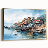 Seaside Artwork – Coastal Village Nautical Decor for Beach-Themed Homes