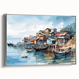 Seaside Artwork – Coastal Village Nautical Decor for Beach-Themed Homes