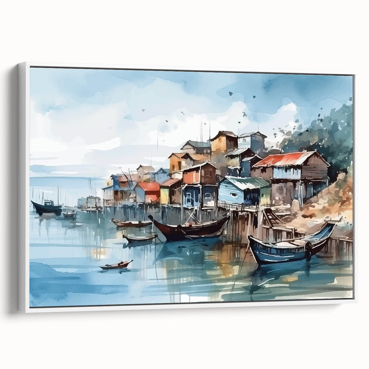 Seaside Artwork – Coastal Village Nautical Decor for Beach-Themed Homes