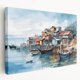 Seaside Artwork – Coastal Village Nautical Decor for Beach-Themed Homes