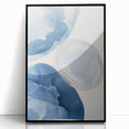 Abstract Blue Watercolor Circles Coastal Wall Art - Nautical Decor Print