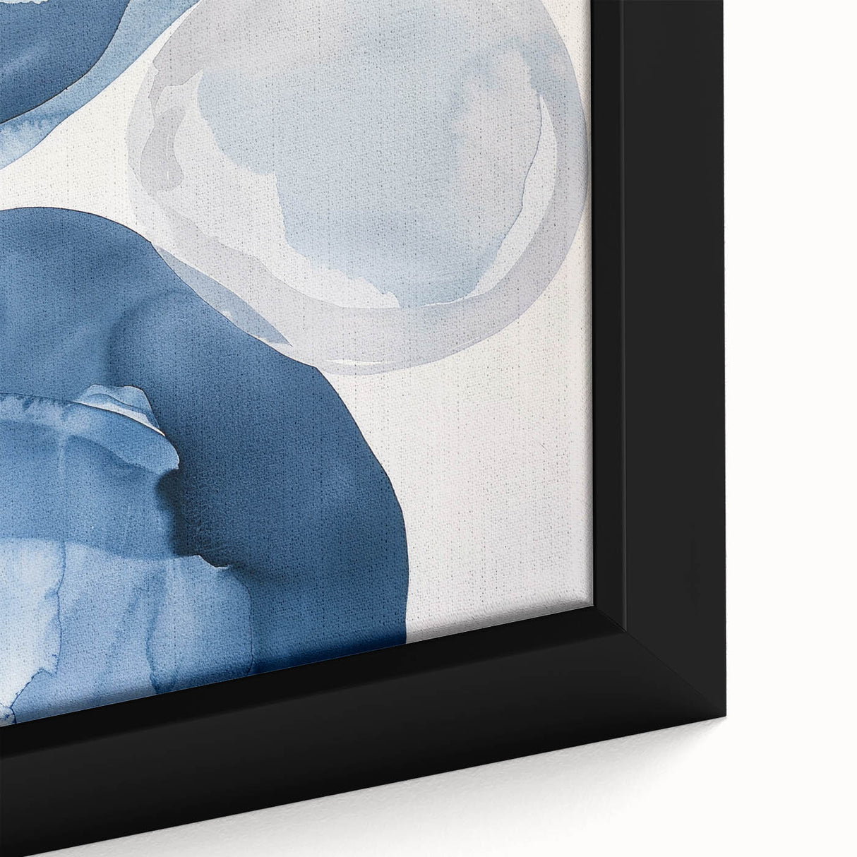 Abstract Blue Watercolor Circles Coastal Wall Art - Nautical Decor Print