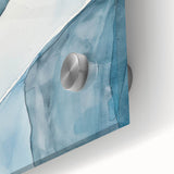 Abstract Blue and Gray Coastal Wall Art - Modern Nautical Decor Print