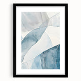 Abstract Blue and Gray Coastal Wall Art - Modern Nautical Decor Print