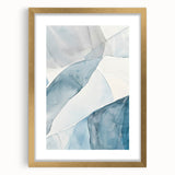 Abstract Blue and Gray Coastal Wall Art - Modern Nautical Decor Print