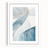 Abstract Blue and Gray Coastal Wall Art - Modern Nautical Decor Print