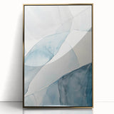 Abstract Blue and Gray Coastal Wall Art - Modern Nautical Decor Print