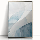 Abstract Blue and Gray Coastal Wall Art - Modern Nautical Decor Print