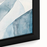 Abstract Blue and Gray Coastal Wall Art - Modern Nautical Decor Print