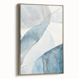 Abstract Blue and Gray Coastal Wall Art - Modern Nautical Decor Print