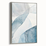 Abstract Blue and Gray Coastal Wall Art - Modern Nautical Decor Print