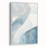 Abstract Blue and Gray Coastal Wall Art - Modern Nautical Decor Print