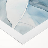 Abstract Blue and Gray Coastal Wall Art - Modern Nautical Decor Print