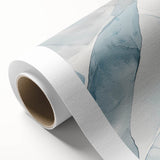 Abstract Blue and Gray Coastal Wall Art - Modern Nautical Decor Print