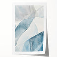 Abstract Blue and Gray Coastal Wall Art - Modern Nautical Decor Print