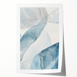 Abstract Blue and Gray Coastal Wall Art - Modern Nautical Decor Print