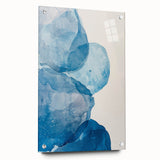 Abstract Blue Watercolor Circles Coastal Wall Art - Beach Decor Print