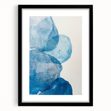 Abstract Blue Watercolor Circles Coastal Wall Art - Beach Decor Print