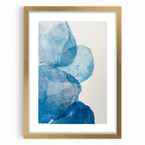 Abstract Blue Watercolor Circles Coastal Wall Art - Beach Decor Print