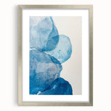 Abstract Blue Watercolor Circles Coastal Wall Art - Beach Decor Print