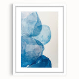 Abstract Blue Watercolor Circles Coastal Wall Art - Beach Decor Print