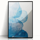 Abstract Blue Watercolor Circles Coastal Wall Art - Beach Decor Print