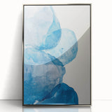 Abstract Blue Watercolor Circles Coastal Wall Art - Beach Decor Print