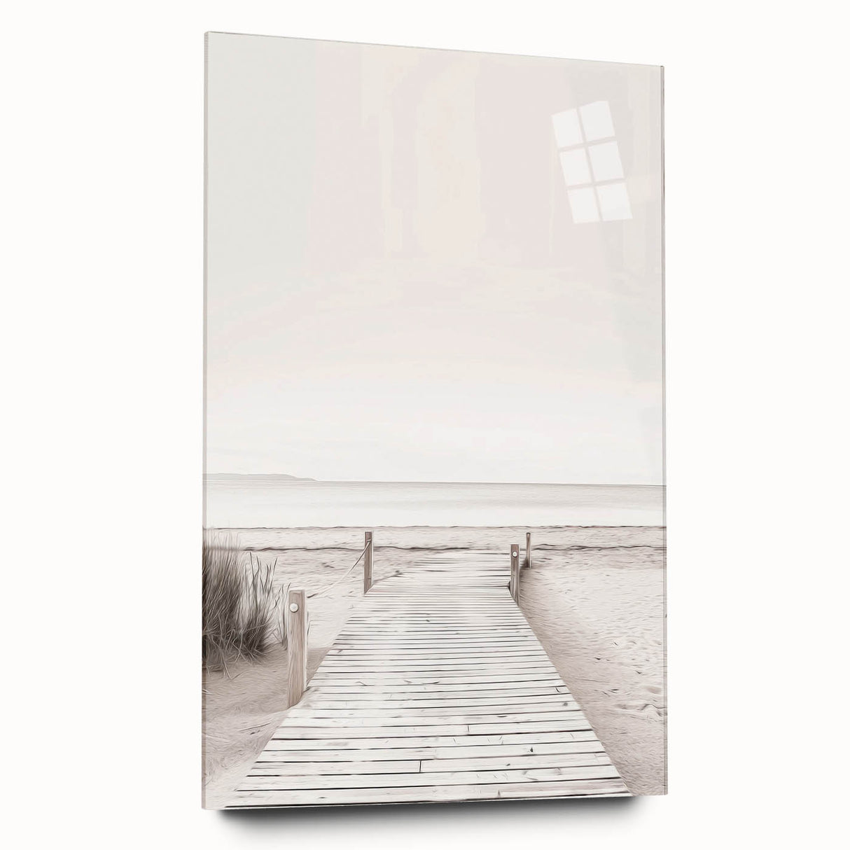 Minimalist Beach Boardwalk Coastal Wall Art - Seaside Nautical Decor