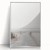 Minimalist Beach Boardwalk Coastal Wall Art - Seaside Nautical Decor