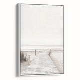 Minimalist Beach Boardwalk Coastal Wall Art - Seaside Nautical Decor