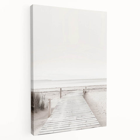 Minimalist Beach Boardwalk Coastal Wall Art - Seaside Nautical Decor