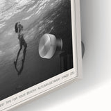 Monochrome Underwater Diver Coastal Wall Art - Magazine Style Print