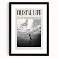 Monochrome Underwater Diver Coastal Wall Art - Magazine Style Print