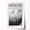 Monochrome Underwater Diver Coastal Wall Art - Magazine Style Print