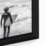 Black and White Surfer Coastal Wall Art - Magazine Style Ocean Print